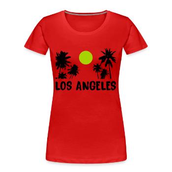 Los Angeles - T-shirt bio Premium Femme - rouge - Devant - Mia (176cm)