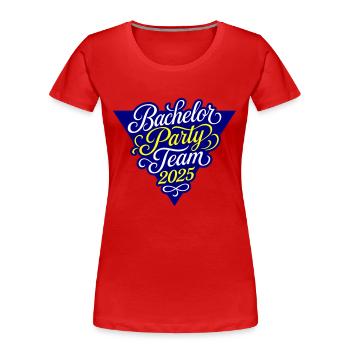 Bachelor Party Team 2025 - Frauen Premium Bio T-Shirt - Rot - Vorne - Mia (176cm)