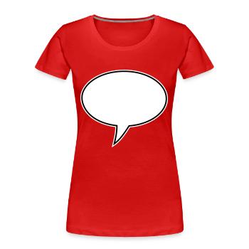 Sprechblase Design Links - Frauen Premium Bio T-Shirt - Rot - Vorne - Mia (176cm)