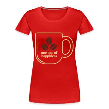 TASSES À CAFÉ, UNE TASSE DE HAPPINES 01 - T-shirt bio Premium Femme - rouge - Devant - Mia (176cm)