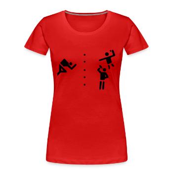 Offizielles Flunkyball - Logo - Frauen Premium Bio T-Shirt - Rot - Vorne - Mia (176cm)