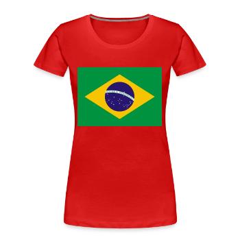 Brésil drapeau bannière - T-shirt bio Premium Femme - rouge - Devant - Mia (176cm)