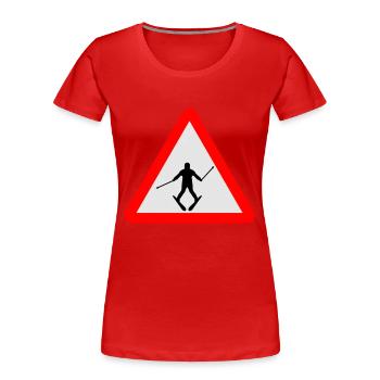 Ski - T-shirt bio Premium Femme - rouge - Devant - Mia (176cm)
