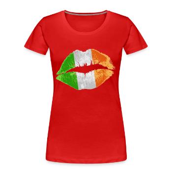 Kiss (Irlande / Irlande) - T-shirt bio Premium Femme - rouge - Devant - Mia (176cm)