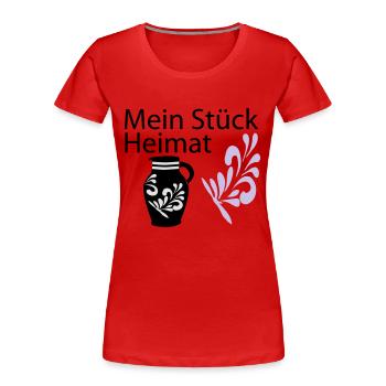 Mein Stück Heimat Bembel - Frauen Premium Bio T-Shirt - Rot - Vorne - Mia (176cm)