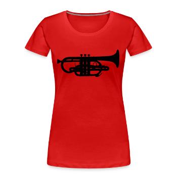 Horn - Frauen Premium Bio T-Shirt - Rot - Vorne - Mia (176cm)