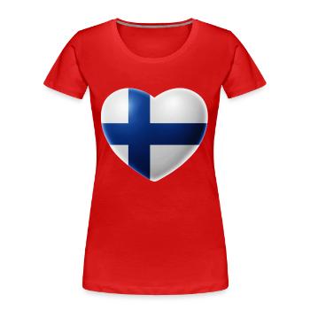 Herz (Finnland / Suomi) - Frauen Premium Bio T-Shirt - Rot - Vorne - Mia (176cm)