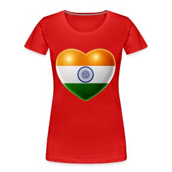 Coeur (Inde / Inde) - T-shirt bio Premium Femme - rouge - Devant - Mia (176cm)