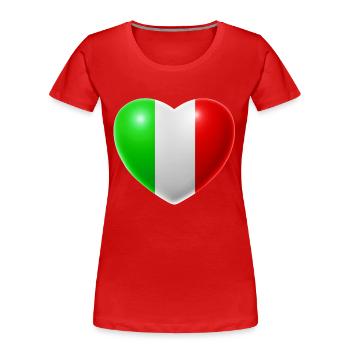 Herz (Italien / Italia) - Frauen Premium Bio T-Shirt - Rot - Vorne - Mia (176cm)