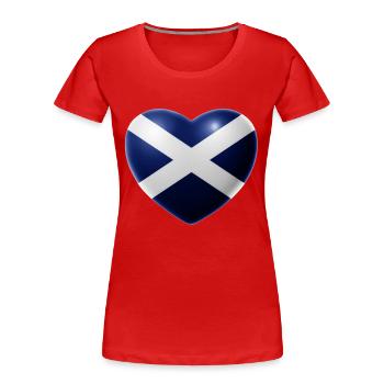 Herz (Schottland / Scotland) - Frauen Premium Bio T-Shirt - Rot - Vorne - Mia (176cm)