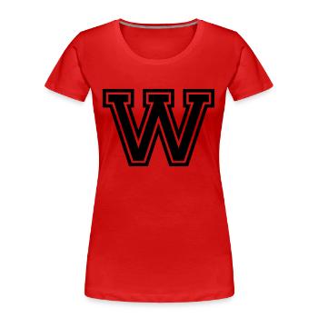 W - Frauen Premium Bio T-Shirt - Rot - Vorne - Mia (176cm)