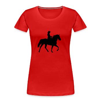 Rocky Mountain Horse Gait Tölt - Frauen Premium Bio T-Shirt - Rot - Vorne - Mia (176cm)