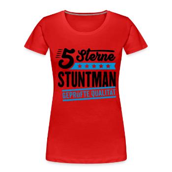 5Sterne Stuntman - Frauen Premium Bio T-Shirt - Rot - Vorne - Mia (176cm)