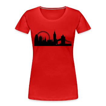 Londres silhouette 2 - T-shirt bio Premium Femme - rouge - Devant - Mia (176cm)