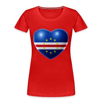 Heart (Cap-Vert / Cabo Verde) - T-shirt bio Premium Femme - rouge - Devant - Mia (176cm)