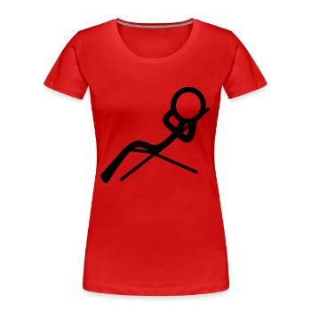 Stickman entspannt sich am Strand - Frauen Premium Bio T-Shirt - Rot - Vorne - Mia (176cm)