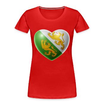 Herz (Thurgau) - Frauen Premium Bio T-Shirt - Rot - Vorne - Mia (176cm)