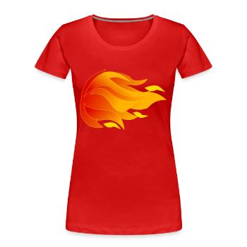 Flammen - Frauen Premium Bio T-Shirt - Rot - Vorne - Mia (176cm)