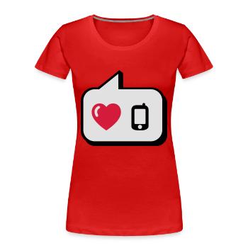 Balloon i love the phone - Women's Premium Organic T-Shirt - red - Front - Mia (176cm)