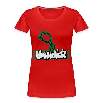 Hannover - Pyro - Frauen Premium Bio T-Shirt - Rot - Vorne - Mia (176cm)