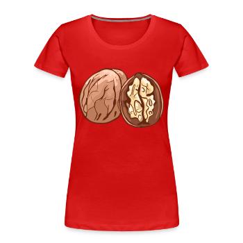 Real walnut nuts nut walnutwalnuts - Women's Premium Organic T-Shirt - red - Front - Mia (176cm)