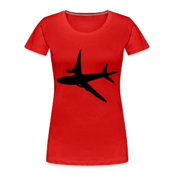 Airplane -6 - Women's Premium Organic T-Shirt - red - Front - Mia (176cm)