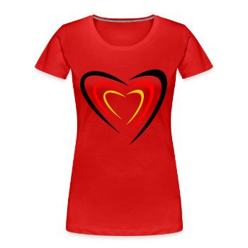 Germany heart - Women's Premium Organic T-Shirt - red - Front - Mia (176cm)