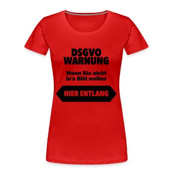 DSGVO-Video schwarz vorne - Frauen Premium Bio T-Shirt - Rot - Vorne - Mia (176cm)