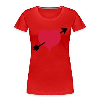 arrow - Frauen Premium Bio T-Shirt - Rot - Vorne - Mia (176cm)