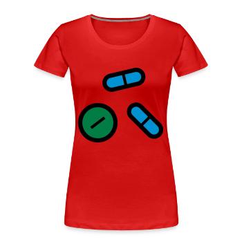 Pillen, Medikamente, Medizin, Drogen - Frauen Premium Bio T-Shirt - Rot - Vorne - Mia (176cm)
