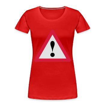 Sign exclamation mark - Women's Premium Organic T-Shirt - red - Front - Mia (176cm)