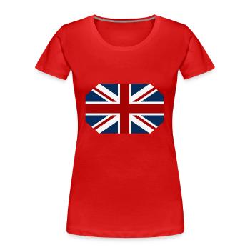 Großbritannien Flagge - Frauen Premium Bio T-Shirt - Rot - Vorne - Mia (176cm)