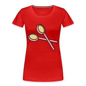 holzloeffel2 - Frauen Premium Bio T-Shirt - Rot - Vorne - Mia (176cm)