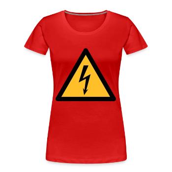 Symbole de danger - High Voltage (2 couleurs) - T-shirt bio Premium Femme - rouge - Devant - Mia (176cm)