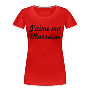 Ich liebe meine Patin - Frauen Premium Bio T-Shirt - Rot - Vorne - Mia (176cm)