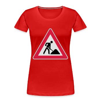 Baustelle - Frauen Premium Bio T-Shirt - Rot - Vorne - Mia (176cm)