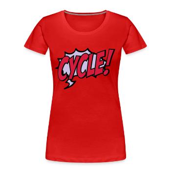Radsport - Frauen Premium Bio T-Shirt - Rot - Vorne - Mia (176cm)