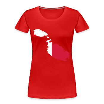 Malte - T-shirt bio Premium Femme - rouge - Devant - Mia (176cm)