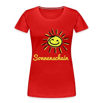 Sonnenschein - Frauen Premium Bio T-Shirt - Rot - Vorne - Mia (176cm)