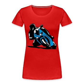 Moto sport - T-shirt bio Premium Femme - rouge - Devant - Mia (176cm)
