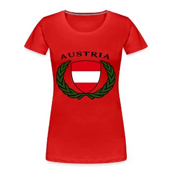 drapeau autrichien blason logo Autriche Austria - T-shirt bio Premium Femme - rouge - Devant - Mia (176cm)