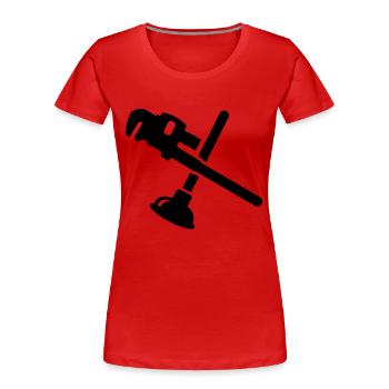 Klempner - Frauen Premium Bio T-Shirt - Rot - Vorne - Mia (176cm)