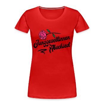 junggesellinnen abschied rose - Frauen Premium Bio T-Shirt - Rot - Vorne - Mia (176cm)
