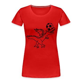 football play goal shooting club sport ball head b - Women's Premium Organic T-Shirt - red - Front - Mia (176cm)