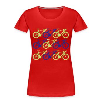 radsport - Frauen Premium Bio T-Shirt - Rot - Vorne - Mia (176cm)