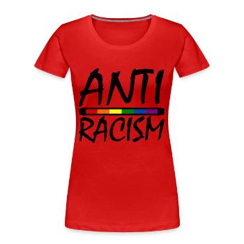 ANTIRASSISMUS - Frauen Premium Bio T-Shirt - Rot - Vorne - Mia (176cm)