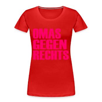 Omas gegen rechts - Frauen Premium Bio T-Shirt - Rot - Vorne - Mia (176cm)