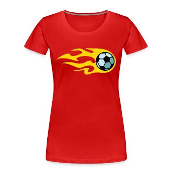 soccer fire - Women's Premium Organic T-Shirt - red - Front - Mia (176cm)