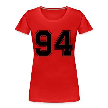94 - T-shirt bio Premium Femme - rouge - Devant - Mia (176cm)