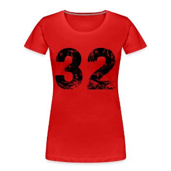 32 - T-shirt bio Premium Femme - rouge - Devant - Mia (176cm)